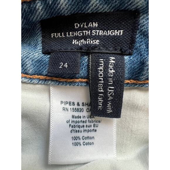 VERONICA BEARD WOMENS 24 DYLAN HIGH RISE STRAIGHT LEG CUFFED ANKLE JEANS BLUE - Picture 5 of 14